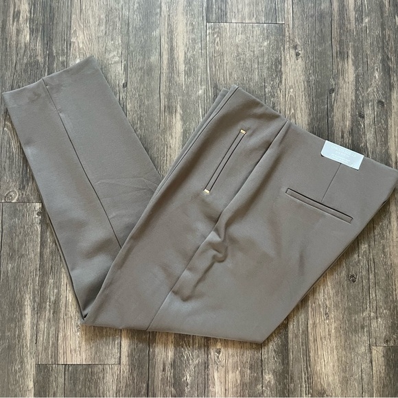 NWT Chico’s So Slimming 360 Juliet Ponte Trim Detail Slim Ankle Pants Khaki 14 - Picture 12 of 15